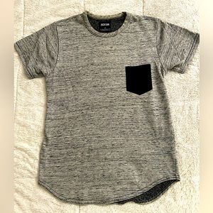 pepper gray curved hem shirt